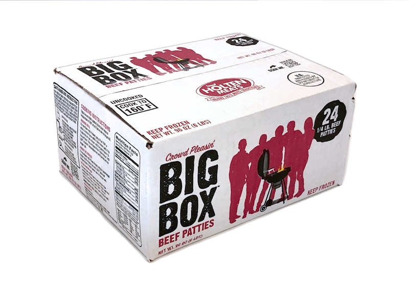 Holten Crowd Pleasin' Big Box Beef Patties 24/4 oz. (6 lb.) CASE