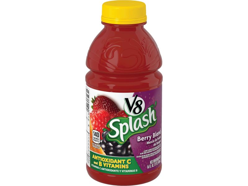 V8 Splash Berry Blend Juice Drink, 16 Oz, 12 Count