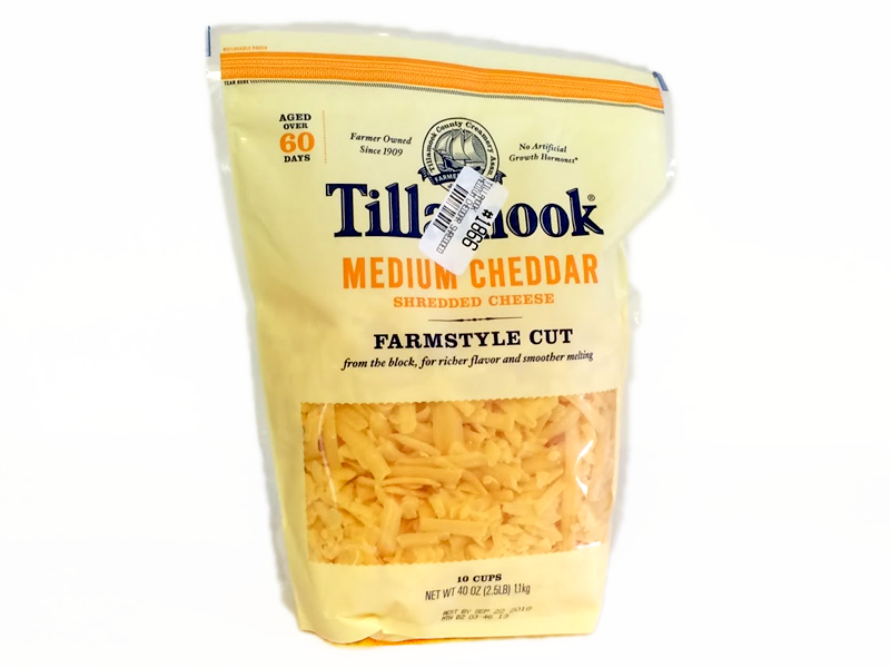 Tillamook Medium Cheddar Shredded Cheese 2.5 lb. Bag EACH (frozen)