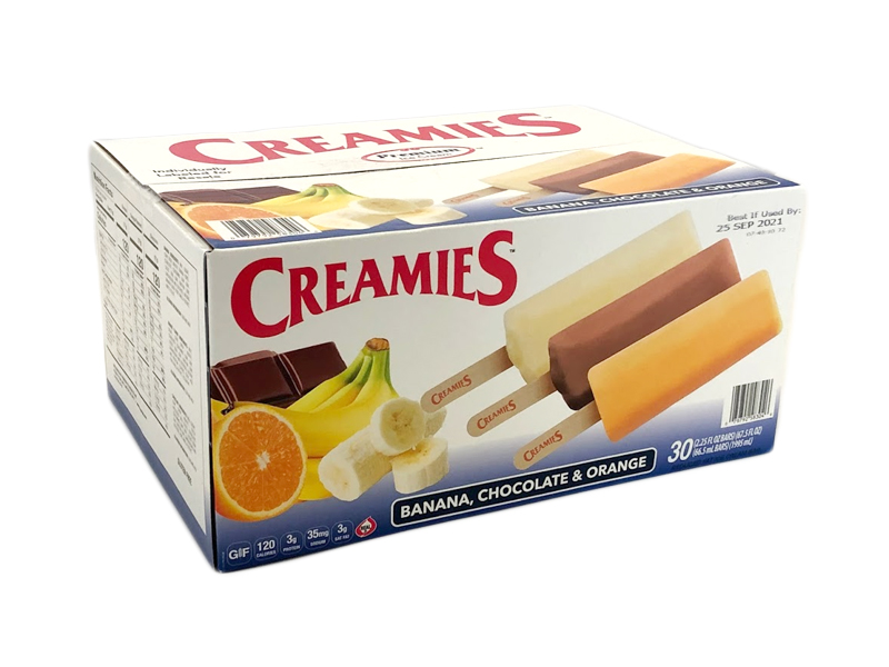 Creamies Ice Cream Bar Variety Pack 30/2.25 oz. Bars CASE