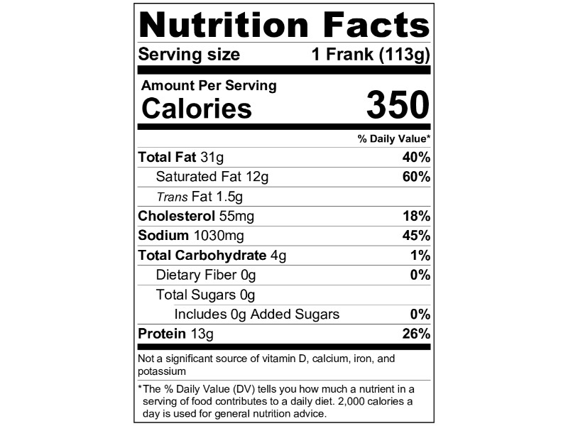 Hebrew National Beef Franks 5 lb. Pouch EACH