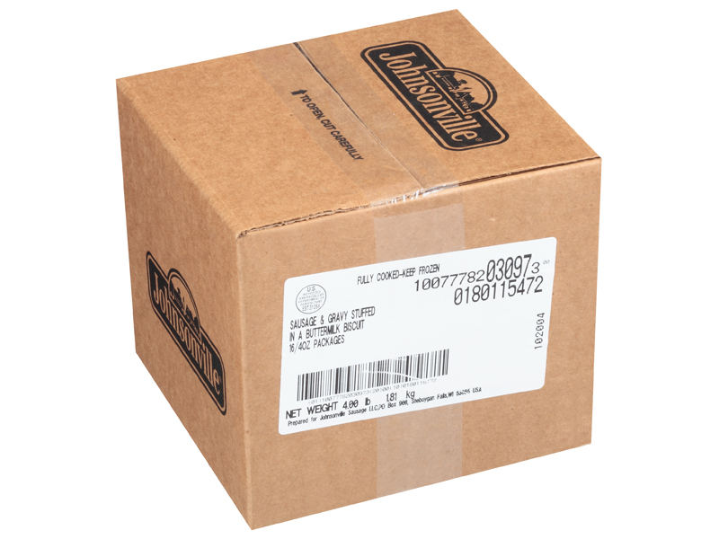 Johnsonville Sausage & Gravy Stuffed in a Buttermilk Biscuit 16/4 oz. CASE