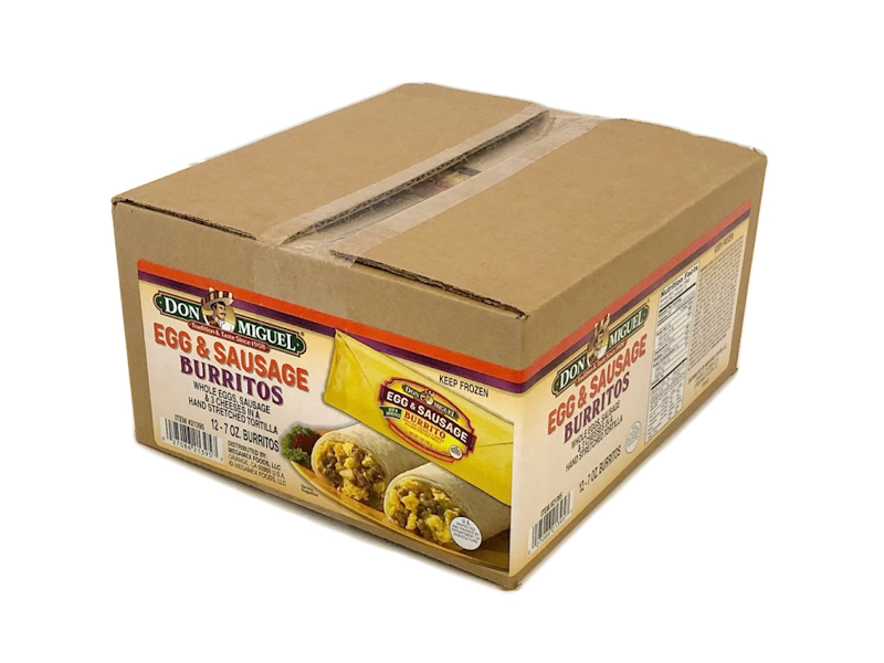 Don Miguel Egg & Sausage Breakfast Burritos 12/7 oz. CASE