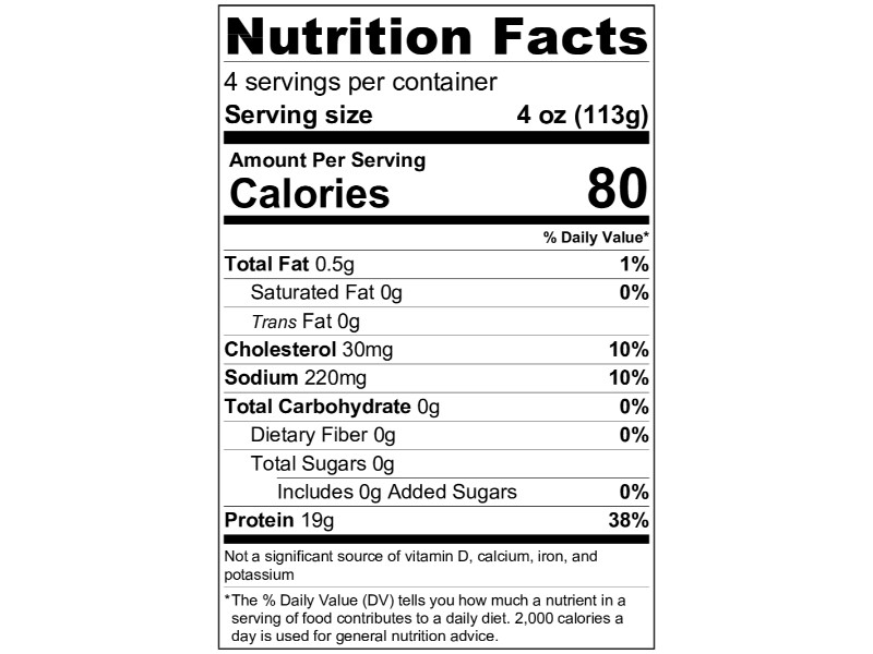 Pacific Seafood Halibut Premium Portions 4/4 oz. 1 lb. Pack EACH